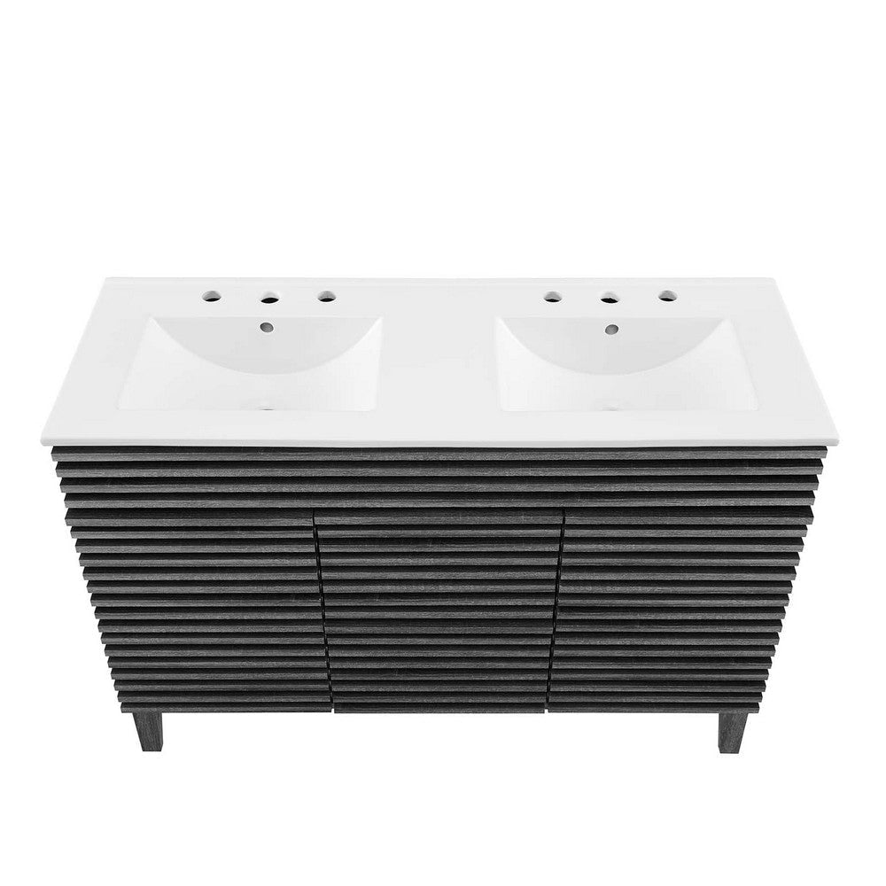 Modway Render 48’’ Bathroom Vanity in Charcoal White Double Sink MDY-EEI-4441-CHA-WHI