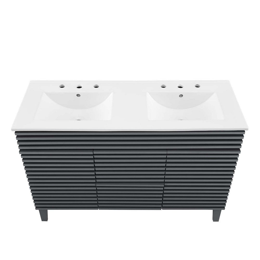 Modway Render 48’’ Bathroom Vanity in Gray White Double Sink MDY-EEI-4441-GRY-WHI