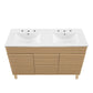 Modway Render 48’’ Bathroom Vanity in Oak White Double Sink MDY-EEI-4441-OAK-WHI