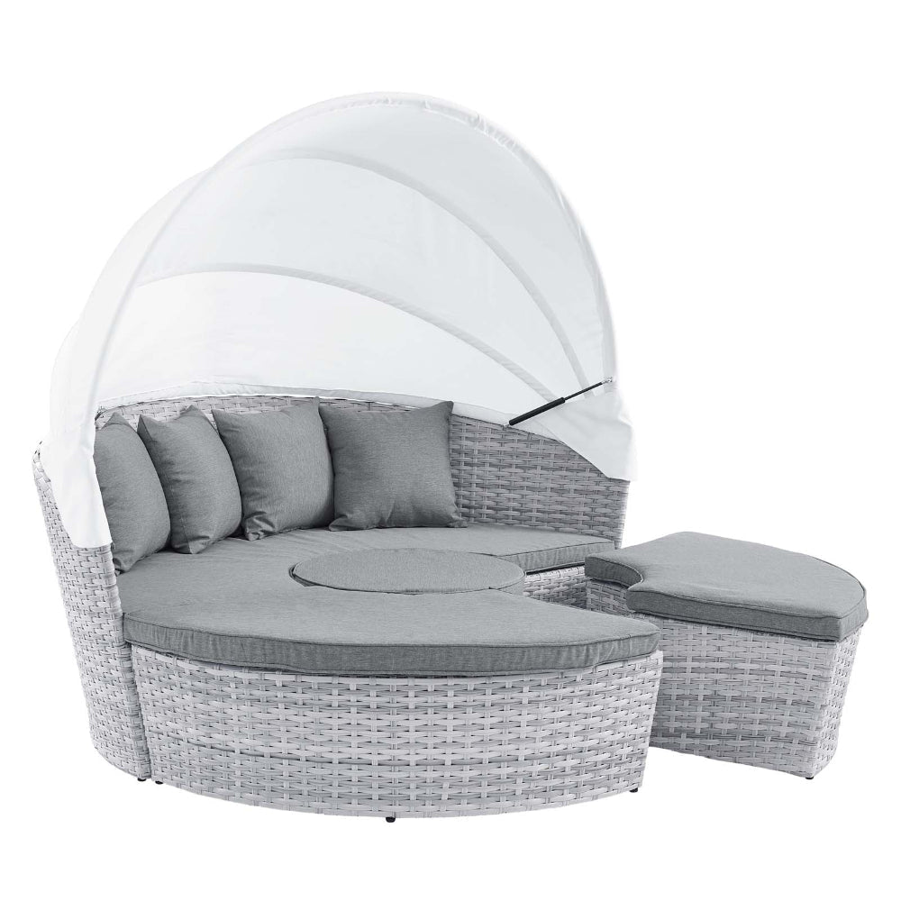 Modway EEI-4442-LGR-GRY Scottsdale Canopy Outdoor Patio Light Gray Daybed