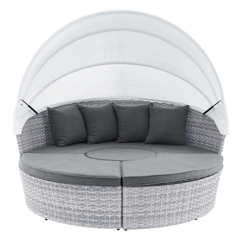 Modway EEI-4443-LGR-SLA Scottsdale Canopy Sunbrella Outdoor Patio Light Gray Daybed MDY-EEI-4443-LGR-SLA