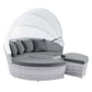 Modway EEI-4443-LGR-SLA Scottsdale Canopy Sunbrella Outdoor Patio Light Gray Daybed