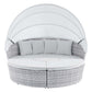 Modway EEI-4443-LGR-WHI Scottsdale Canopy Sunbrella Outdoor Patio Light Gray White Daybed MDY-EEI-4443-LGR-WHI