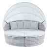 Modway EEI-4443-LGR-WHI Scottsdale Canopy Sunbrella Outdoor Patio Light Gray White Daybed MDY-EEI-4443-LGR-WHI