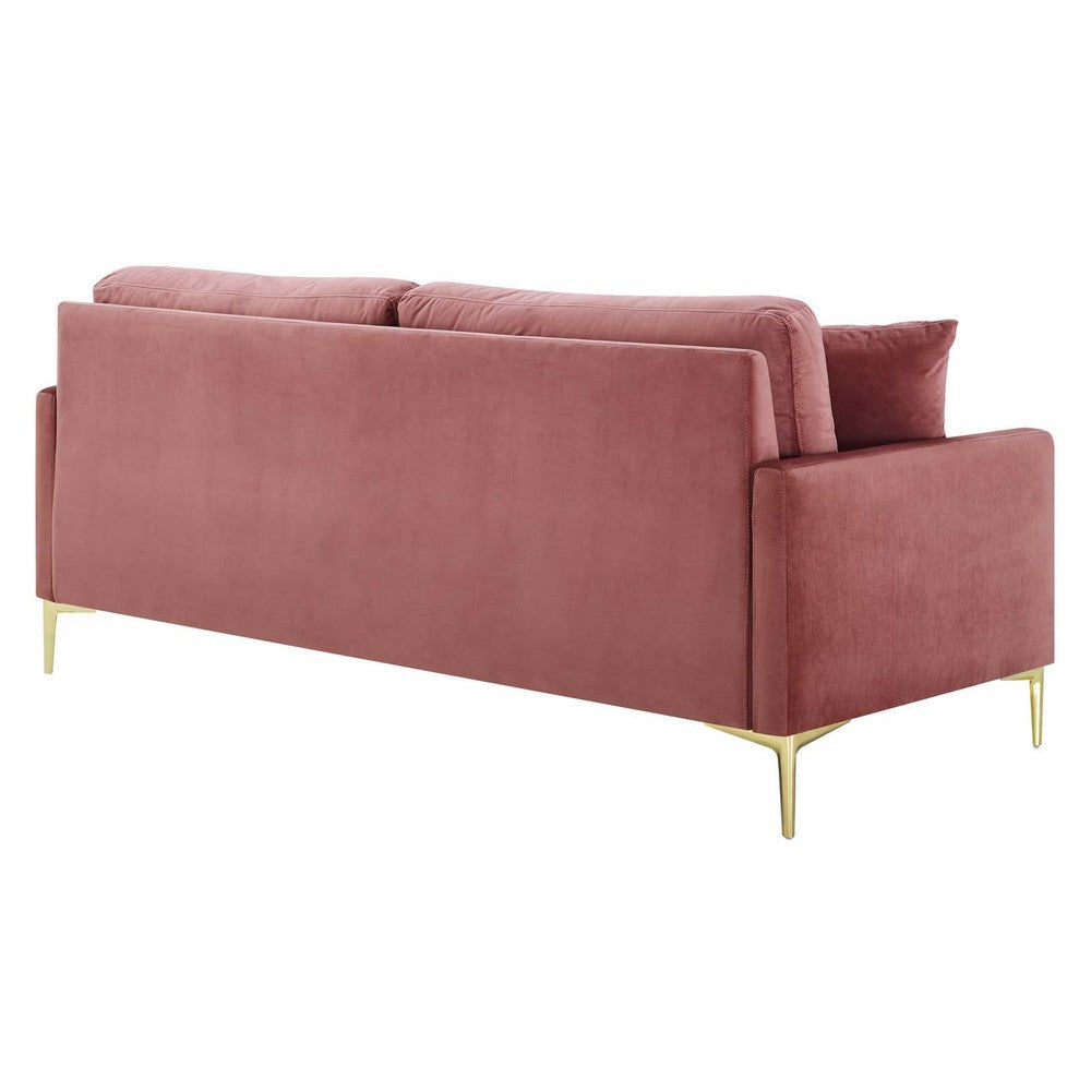 Modway Juliana Performance Velvet Upholstered Sofa in Dusty Rose MDY-EEI-4447-DUS