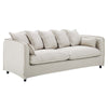 Modway Avalon Fabric Upholstered Slipcover Sofa in Beige