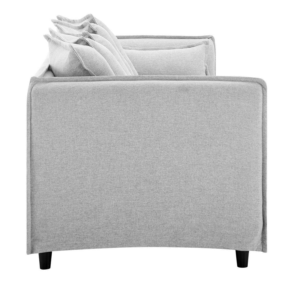 Modway Avalon Fabric Upholstered Slipcover Sofa in Light Gray MDY-EEI-4449-LGR