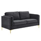 Modway Kaiya Performance Velvet Sofa, Charcoal