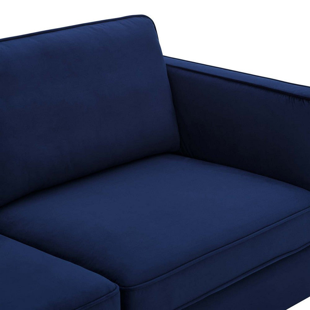 Modway Kaiya Performance Velvet Sofa 32 x 71 x 33.5 Midnight Blue MDY-EEI-4453-MID