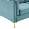 Modway Kaiya Performance Velvet Sofa 32 x 71 x 33.5 Sea Blue MDY-EEI-4453-SEA