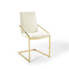 Modway Pitch Performance Velvet Armchair 2 pcs - Dining Chairs Gold Ivory MDY-EEI-4488-GLD-IVO