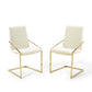 Modway Pitch Performance Velvet Armchair, 2 pcs - Dining Chairs, Gold Ivory