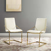 Modway Pitch Performance Velvet Armchair 2 pcs - Dining Chairs Gold Ivory MDY-EEI-4488-GLD-IVO