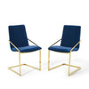 Modway Pitch Performance Velvet Armchair, 2 pcs - Dining Chairs, Gold Navy