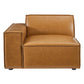 Modway Restore Vegan Leather Sectional Sofa 40.5 x 41.5 x 28 Tan MDY-EEI-4492-TAN