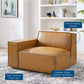 Modway Restore Vegan Leather Sectional Sofa 40.5 x 41.5 x 28 Tan MDY-EEI-4492-TAN