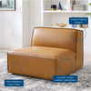 Modway Restore Vegan Leather Sectional Sofa 35 x 40.5 x 28 Tan MDY-EEI-4495-TAN