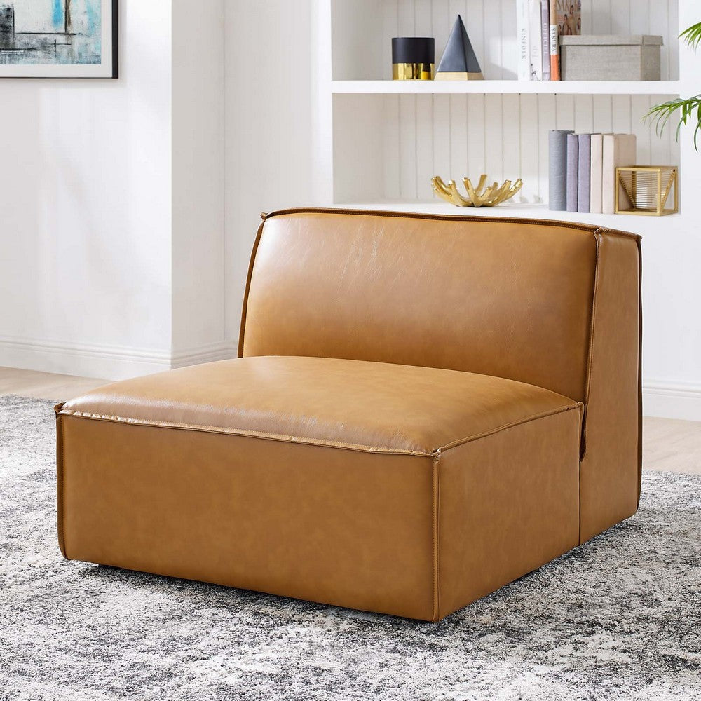 Modway Restore Vegan Leather Sectional Sofa 35 x 40.5 x 28 Tan MDY-EEI-4495-TAN