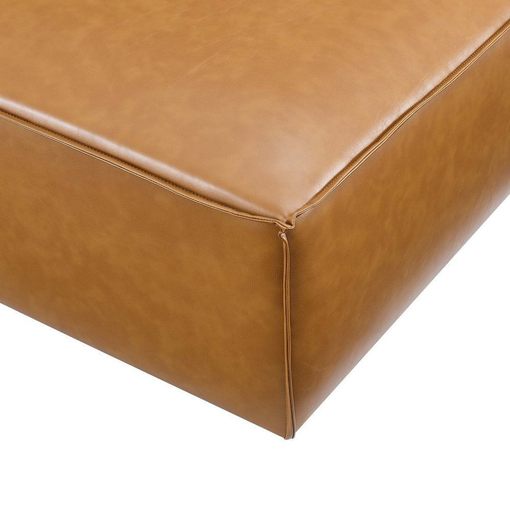 Restore Vegan Leather Ottoman - No Shipping Charges MDY-EEI-4496-TAN