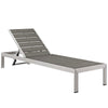 Modway EEI-4502-SLV-MOC Shore Outdoor Patio Aluminum Chaise with Cushions Silver Mocha MDY-EEI-4502-SLV-MOC