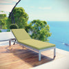 Modway Shore Outdoor Patio Aluminum Chaise with Cushions 76 x 25 x 12 Silver Peridot MDY-EEI-4502-SLV-PER