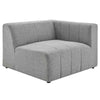 Modway Bartlett Channel Tufted Upholstered Sectional Sofa 2-Piece Set Light Gray MDY-EEI-4512-LGR