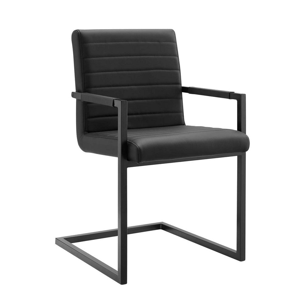 Savoy Vegan Leather Dining Chairs - Set of 2 - No Shipping Charges MDY-EEI-4522-BLK