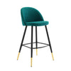 Modway Cordial Fabric Upholstered Dining Bar Stools in Teal - Set of 2 MDY-EEI-4526-TEA