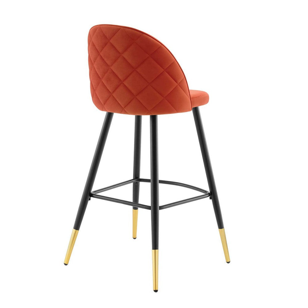 Cordial Performance Velvet Bar Stools - Set of 2 - No Shipping Charges MDY-EEI-4527-ORA