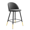 Cordial Performance Velvet Counter Stools - Set of 2 - No Shipping Charges MDY-EEI-4529-GRY