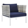 Modway Harmony Outdoor Patio Aluminum Armchair, Taupe Navy