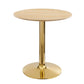 Modway Verne Round Wood Grain 28" Dining Table in Gold Natural