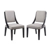 Modway Cambridge Upholstered Fabric Dining Side Chairs in Light Gray-Set of 2