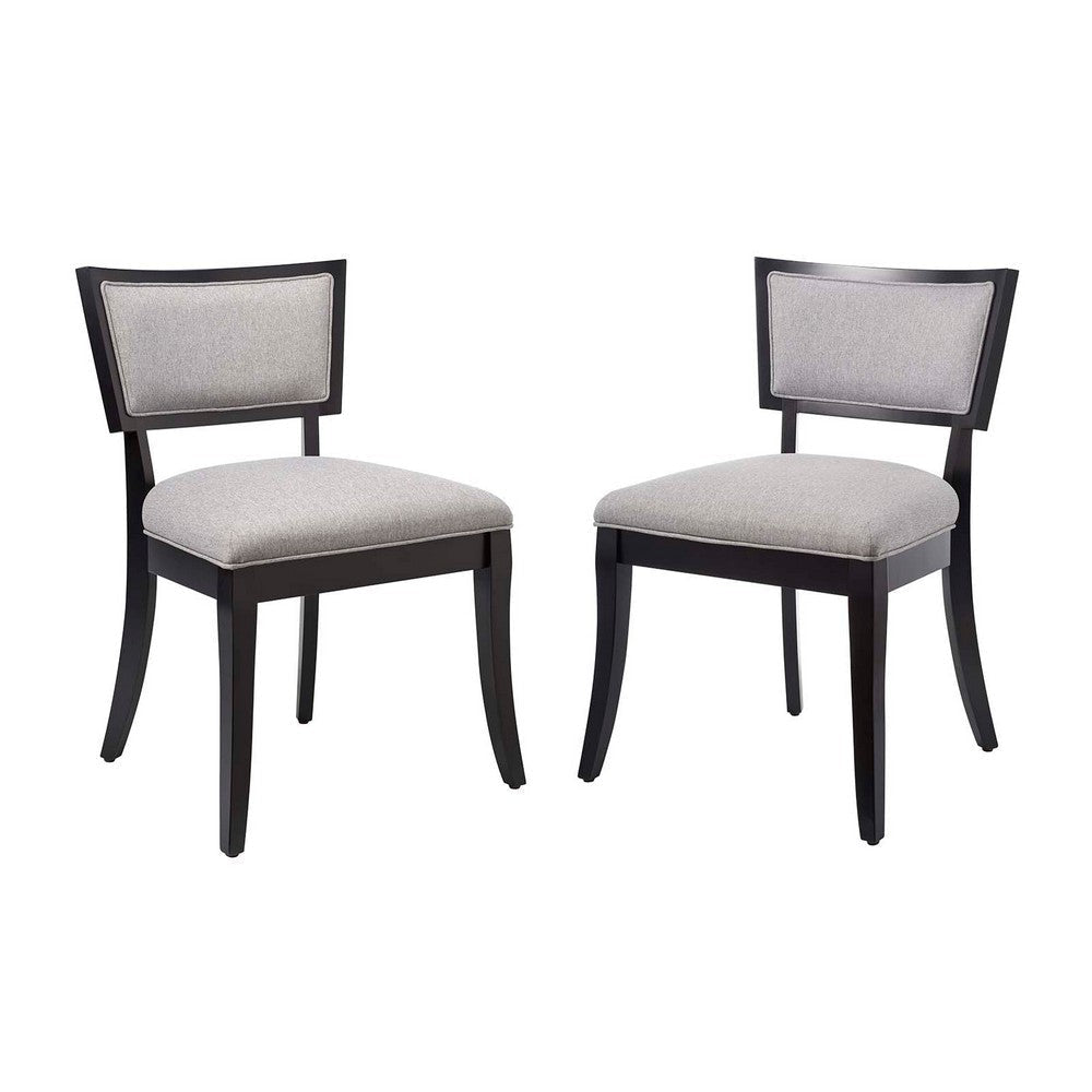 Modway Pristine Upholstered Fabric Dining Side Chairs in Light Gray-Set of 2