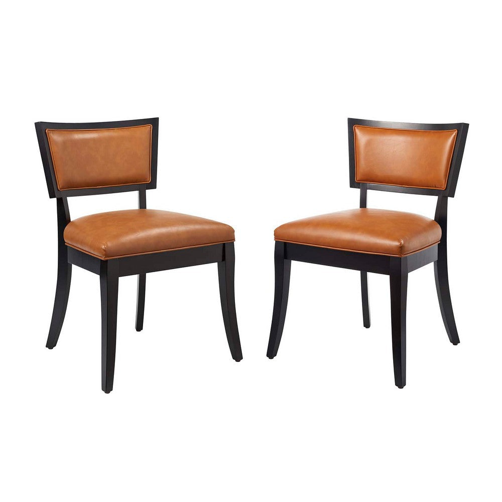 Pristine Vegan Leather Dining Chairs - Set of 2 - No Shipping Charges MDY-EEI-4558-TAN