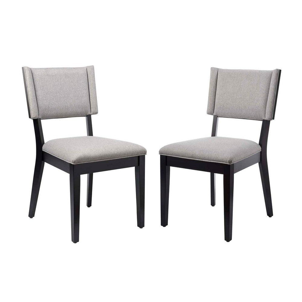 Modway Esquire Upholstered Fabric Dining Side Chairs in Light Gray-Set of 2