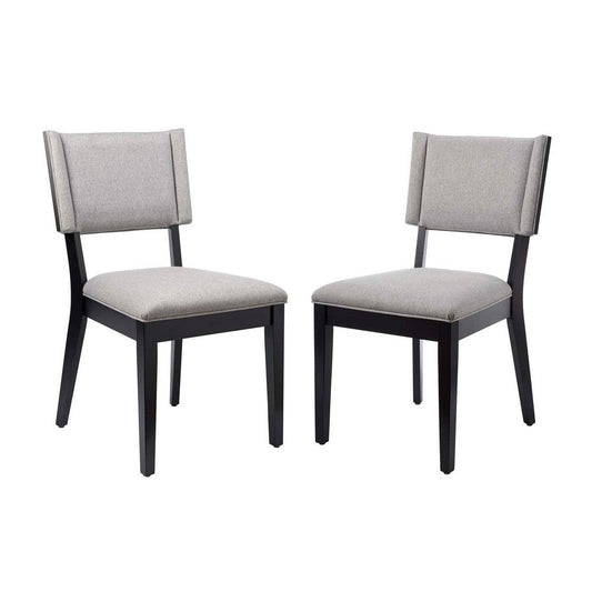 Modway Esquire Upholstered Fabric Dining Side Chairs in Light Gray-Set of 2