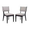 Modway Esquire Upholstered Fabric Dining Side Chairs in Light Gray-Set of 2