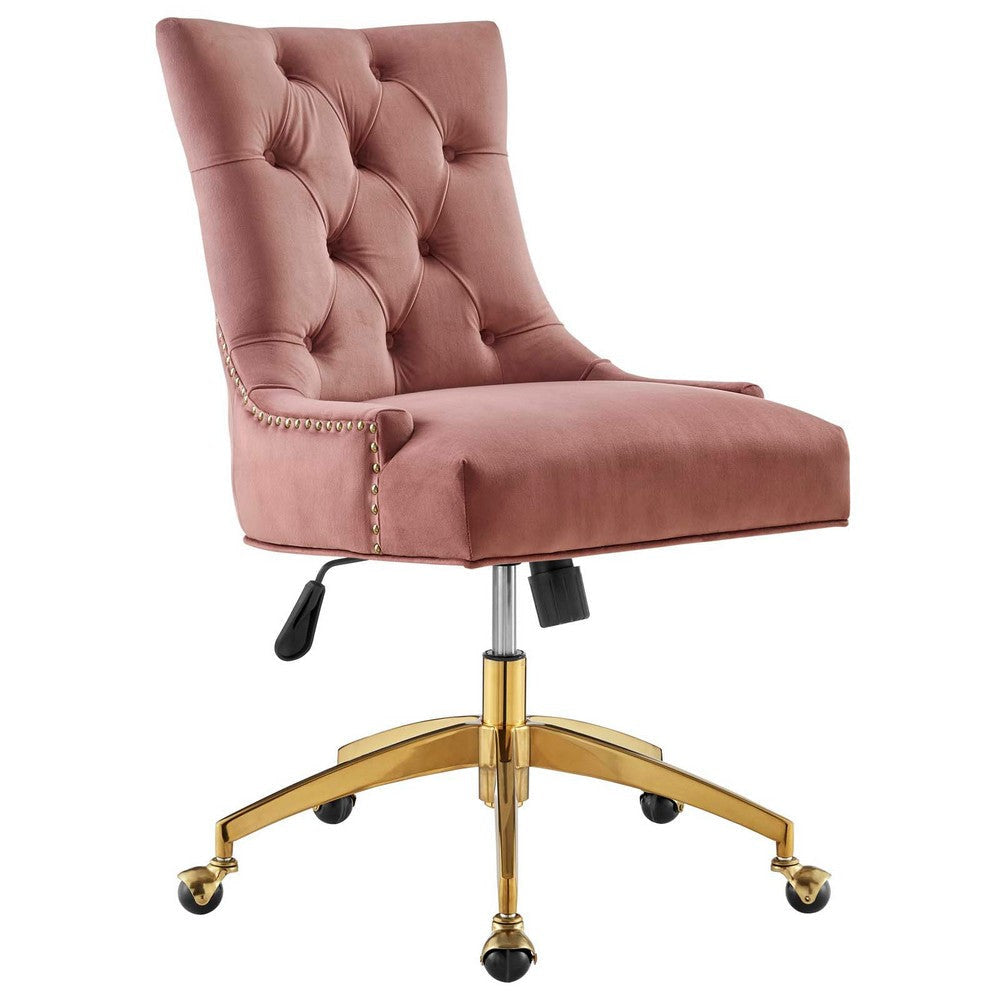 Regent Tufted Performance Velvet Office Chair - No Shipping Charges MDY-EEI-4571-GLD-DUS