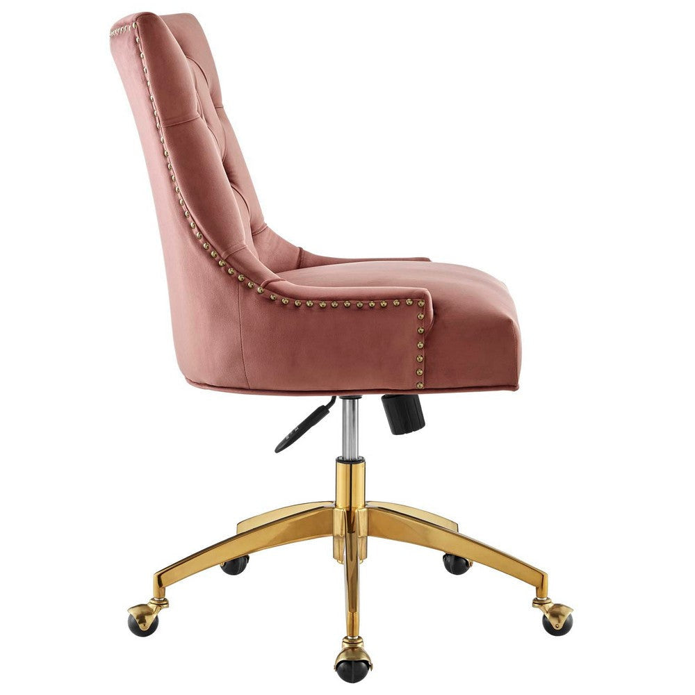 Regent Tufted Performance Velvet Office Chair - No Shipping Charges MDY-EEI-4571-GLD-DUS