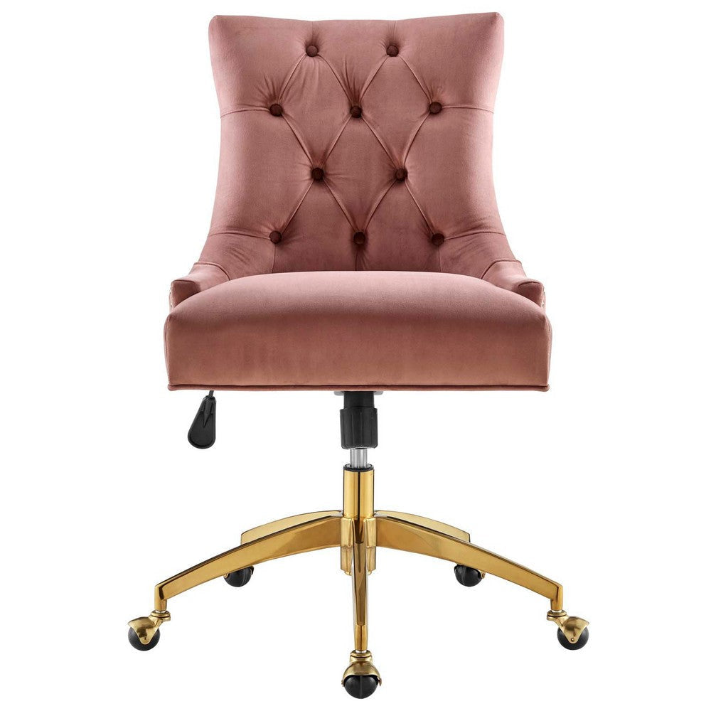 Regent Tufted Performance Velvet Office Chair - No Shipping Charges MDY-EEI-4571-GLD-DUS