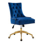 Modway Regent Tufted Performance Velvet Swivel Office Chair, Gold Navy