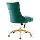 Modway Regent Tufted Performance Velvet Swivel Office Chair Gold Teal MDY-EEI-4571-GLD-TEA