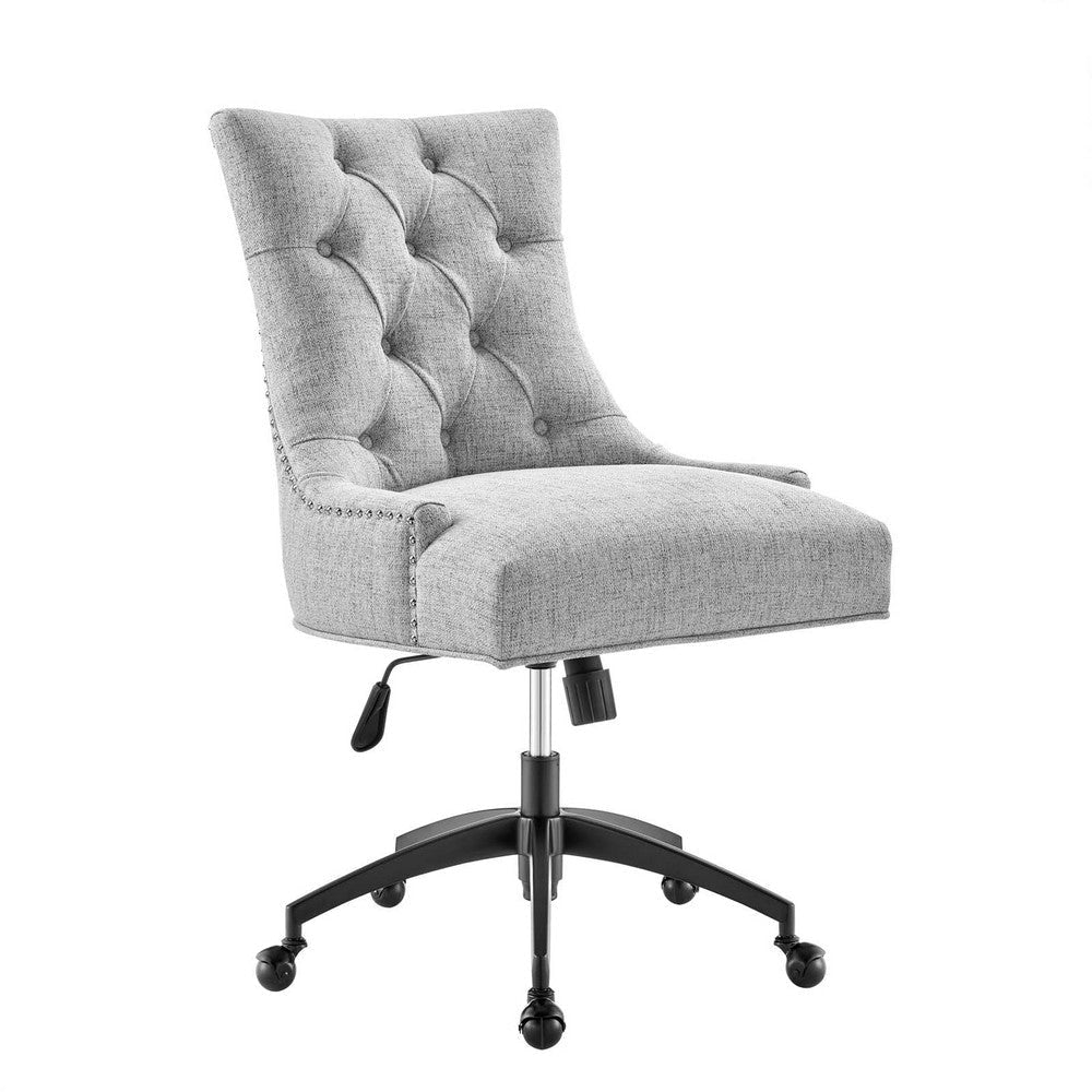 Modway Regent Tufted Fabric Swivel Office Chair, Black Light Gray