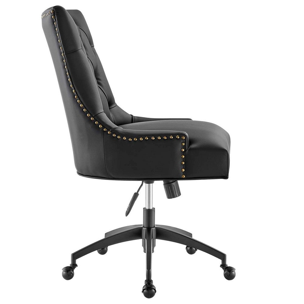 Regent Tufted Vegan Leather Office Chair - No Shipping Charges MDY-EEI-4573-BLK-BLK