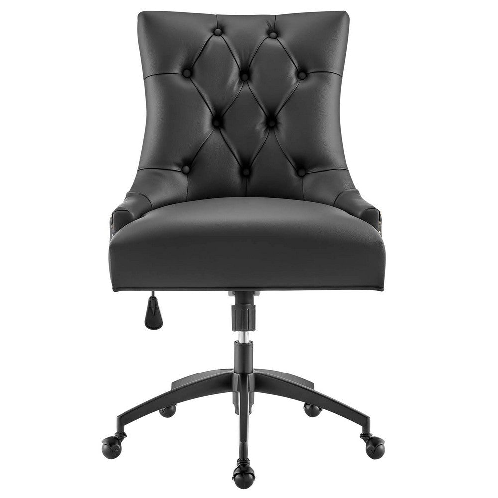 Regent Tufted Vegan Leather Office Chair - No Shipping Charges MDY-EEI-4573-BLK-GRY