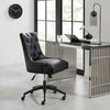 Modway Regent Tufted Vegan Leather Swivel Office Chair, Black Gray