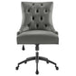 Modway Regent Tufted Vegan Leather Swivel Office Chair Black Gray MDY-EEI-4573-BLK-GRY