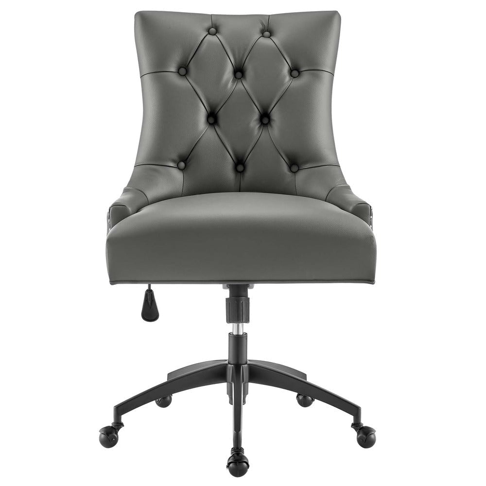 Modway Regent Tufted Vegan Leather Swivel Office Chair Black Gray MDY-EEI-4573-BLK-GRY