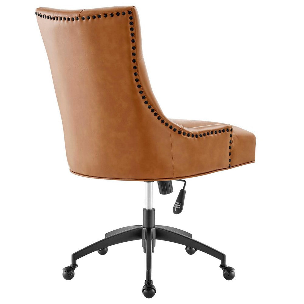 Modway Regent Tufted Vegan Leather Swivel Office Chair Black Tan MDY-EEI-4573-BLK-TAN